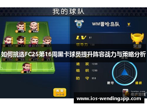如何挑选FC25第16周黑卡球员提升阵容战力与策略分析